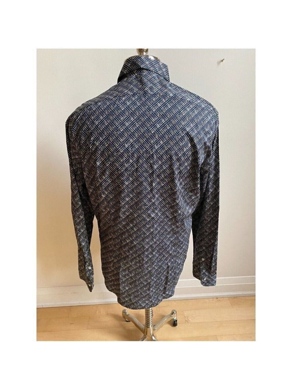 BLUE Industry Button Down Shirt Sz 42 "Army Graphic" - Picture 6 of 9